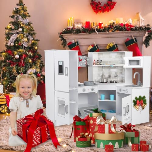 Romswi Wooden Corner Pretend Play Kitchen thumb #3