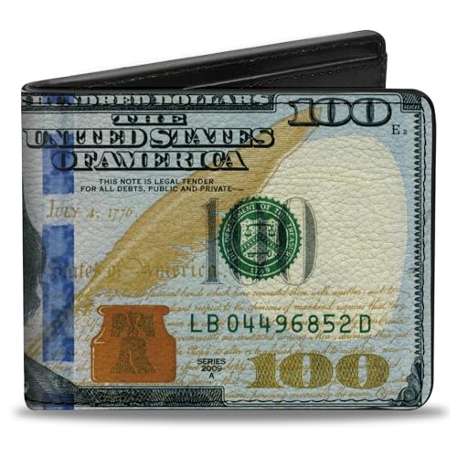 Buckle-Down Wallet, Bifold, 100 Dollar Bill Series 2009, Vegan Leather