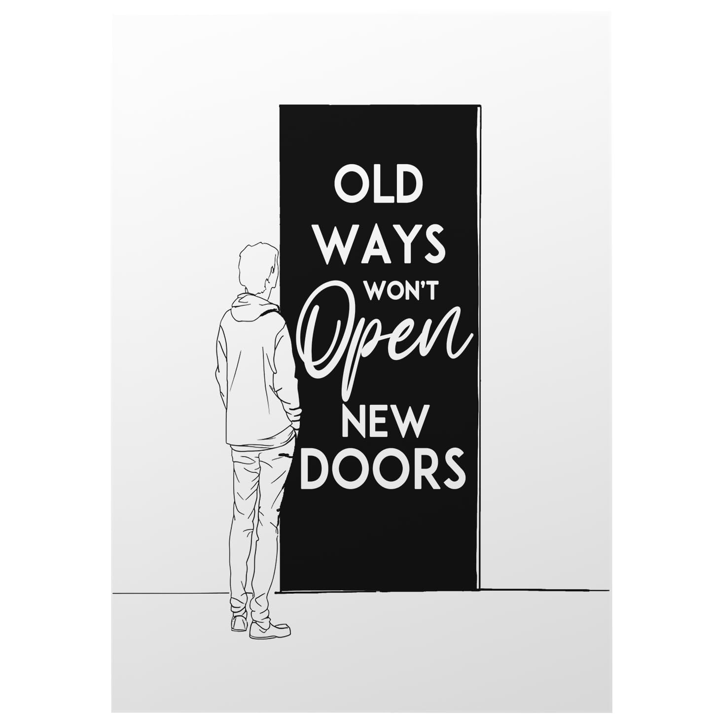 Giftzie Men's New Doors Motivational Wall Decor, Open