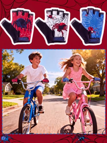 Image of Boao 3 Pairs Kids Half Finger Bike Gloves