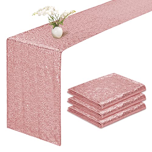 ❤️La confezione include: riceverai 3 runner da tavolo con paillettes in oro rosa, la dimensione del runner da tavolo scintillante è di 30 x 180 cm (12 x 72 pollici), appropriato per un tavolo che può ospitare 8-10 persone, questa è una tovaglia perfetta per la decorazione di un tavolo rettangolare. Il bellissimo runner da tavola con paillettes è perfetto per un tema di matrimonio scintillante, scintillante o sontuoso.