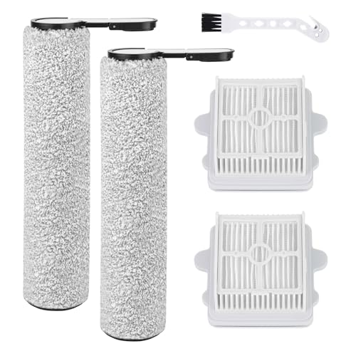 Image of Roller Brush and Filters Replacement Parts for Roborock F25 / F25 Ace / F25 Alt / F25 LT /F25 Ultra Cordless Wet Dry Vacuum Cleaner- 2 Roller Brushes + 2 HEPA Filters + 1 Cleaning Brush (5 Pcs)
