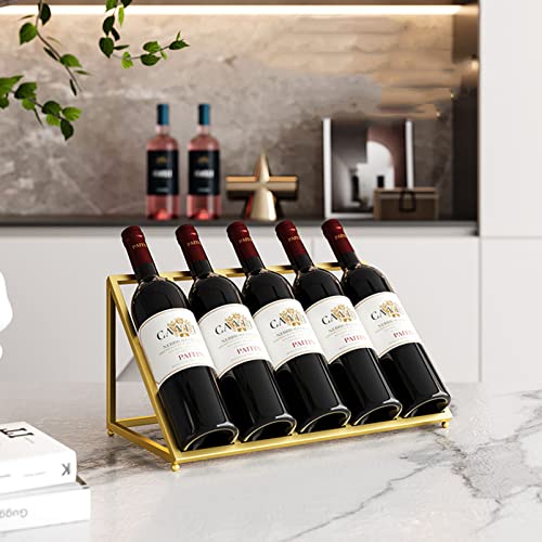 Soporte metálico para vino de 5 botellas para mesa y encimera miniatura 6