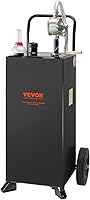 VEVOR 30 Gallon Gas Caddy: Portable Fuel Tank with Manual Pump, 10" Wheels & 8.2ft Hose for Diesel, Gasoline - Cars, ATVs, Boats, Farms