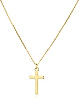 Rotnso Dainty 14K Gold Plated Cross Necklace for Women - Small Choker Pendant, Hypoallergenic Faith Jewelry, Easter Baptism Gift