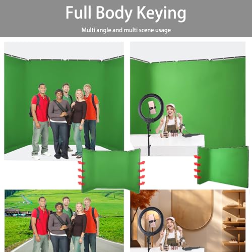 7.87ft x 13.12ft Green Screen Backdrop with Stand, Large Collapsible Backdrop System for Photo Studio, Video Shooting, Live Streaming, Gaming - Image 3