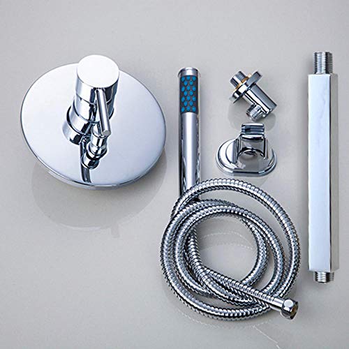 Mélangeur de pluie 16 pouces et ensemble combiné de douche en chrome poli - 4