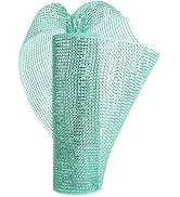 HUIHUANG Mint Green Deco Mesh 10 inch Wide Teal Christmas Mesh Ribbon Metallic Deluxe Foil Mesh R...