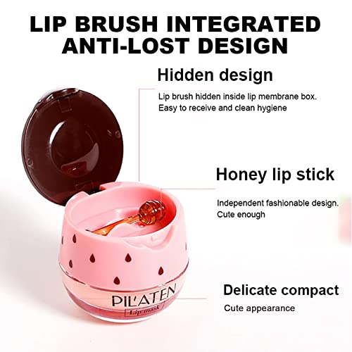 4Pcs Bee Balm Lip Balm Honey Pot, Honey & Strawberry Lip Balm Moisturizing Lip Mask With Stick Hydrating & Prevention Dry And Cracked Lip Scrubs Exfoliator, Lip Sleep Mask Reduces Lip Lines (Honey & Strawberry ) #TOP4