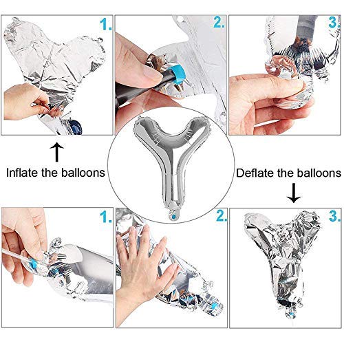 TOYXE Happy Birthday Balloons Decorations Set Silver - Image 4 thumbnail