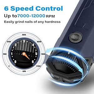 Casfuy 6-Speed Dog Nail Grinder – Newest Enhanced Pet Nail Grinder Super Quiet Rechargeable Electric Dog Nail Trimmer Painless Paws Grooming & Smoothing Tool for Large Medium Small Dogs (Blue)