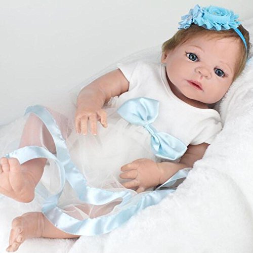 YIHANGG Reborn Körper Silikon Vinyl Puppe 22 Zoll Magnetischer Mund Voll Lebendiges Baby Real Vinyl Bauch Kinder Spielzeug Geburtstagsgeschenk Kann Wäscht – Bild 6