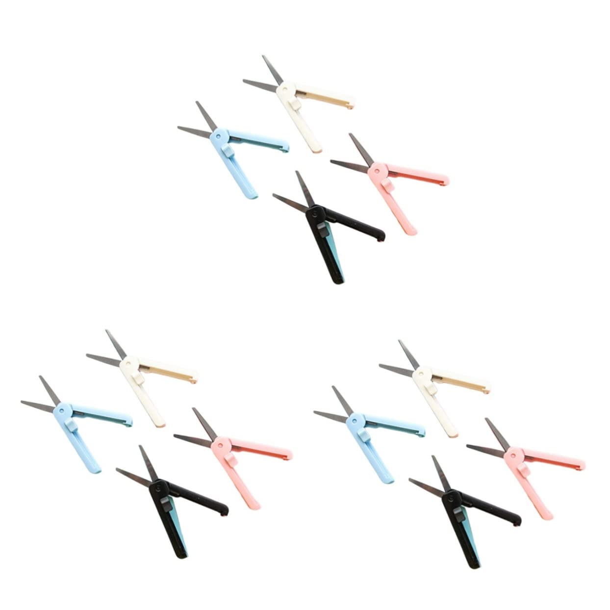 NUOBESTY 12stücke Mini Faltbare Scheren Telescopic Sicherheitswerkzeug Für Zuhause Büro Und Outdoor Ergonomisches Design Verschiedenen Farben