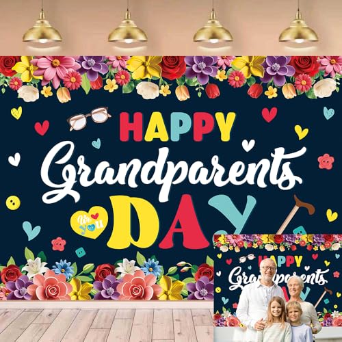 Toile de fond Happy Grandparents Day grand format décor mural de fête