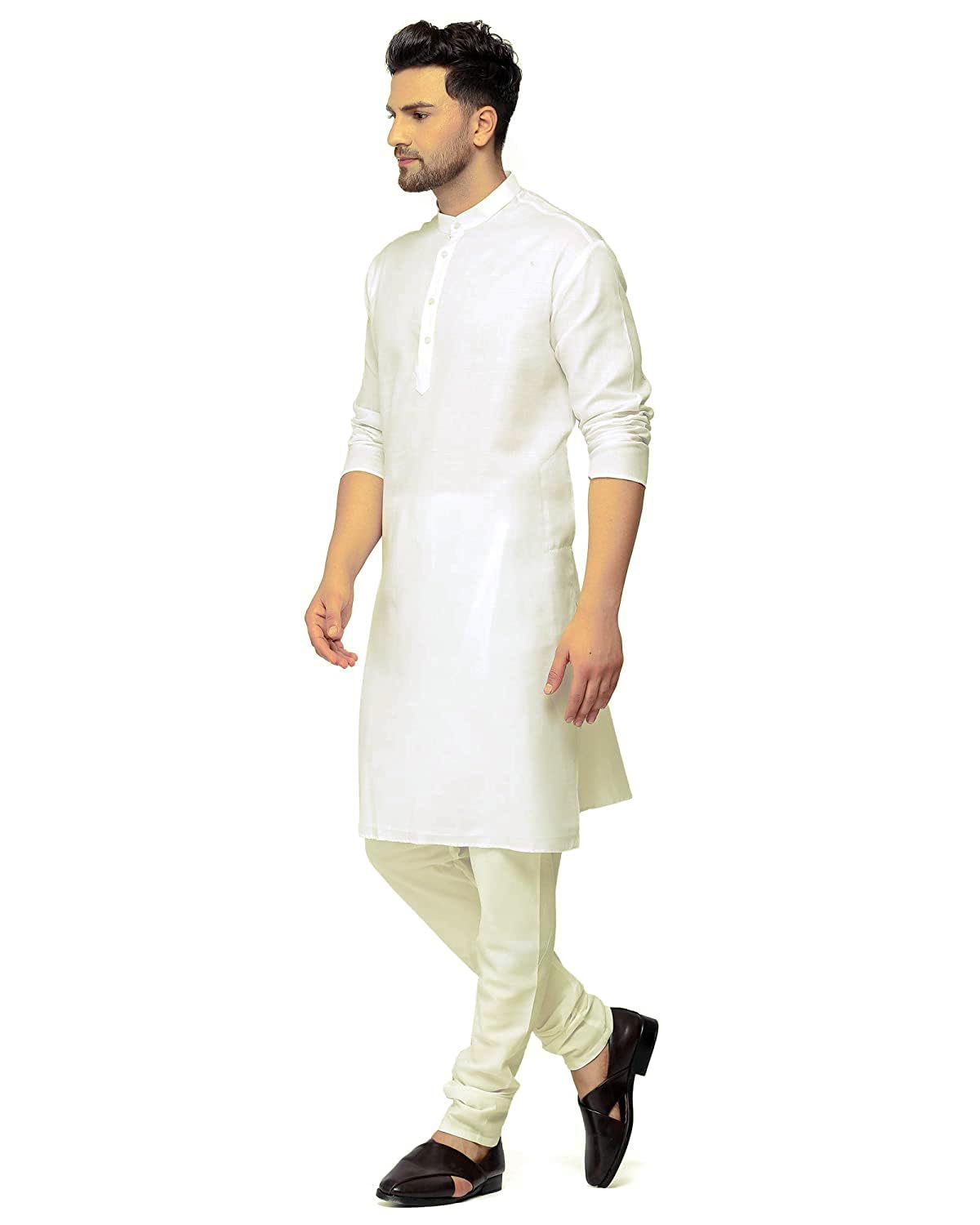 Off White Kurta Pyjama Set || Ivory Color || Trending Color || Cotton Blend Fabric-image-46