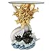 Design Toscano WU70380 Mermaid of Magellan's Cove Coastal Decor Glass Topped Side Table, 23 Inch, Full Color