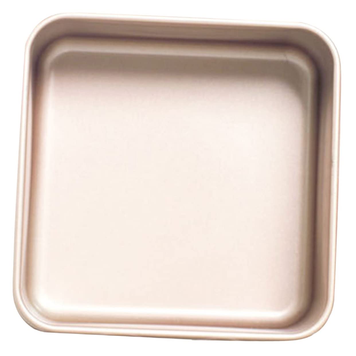 OUNONA Quadratische Backform aus Edelstahl Hitzebeständige Kuchenform mit Antihaftbeschichtung Multifunktional zum Backen Einfache Reinigung Goldfarben