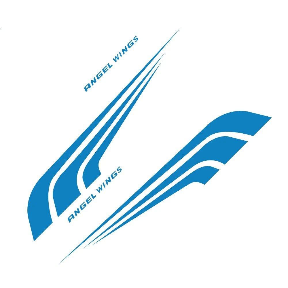 Bertdcx Glossy Blue Auto Accessory Car Door Angel Wing Vinyl Stickers Tuning Accessories(Glossy Blue)