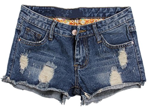 Thrivqyaf Womens Vintage Low Waist Fringe Denim Shorts Jeans Vary