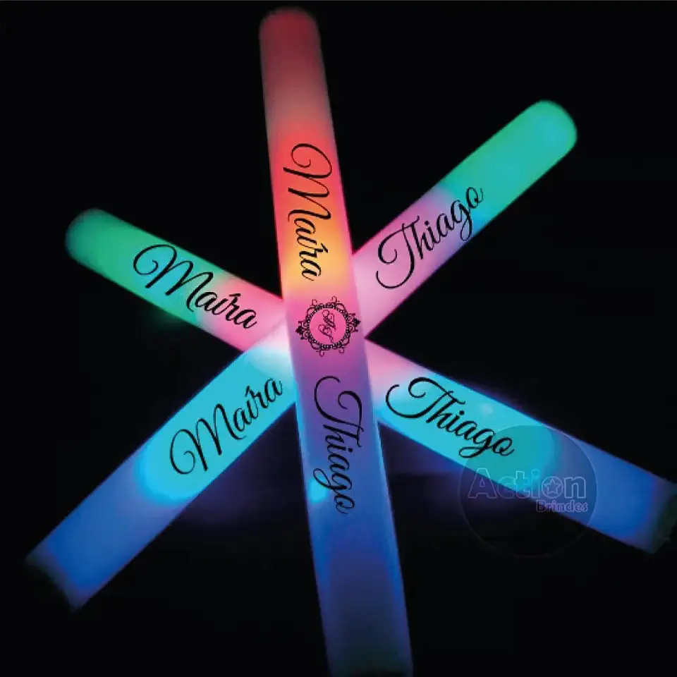 Bastão De Led Personalizado - Kit 10 Unidades