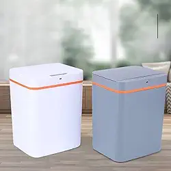 Lixeira Automática com Sensor Inteligente 15L, Sem Toque, Recarregável via USB, Abertura Rápida e Silenciosa, Ideal para Sala, Cozinha, Banheiro e Escritório (Branca) - MJ BRANDS