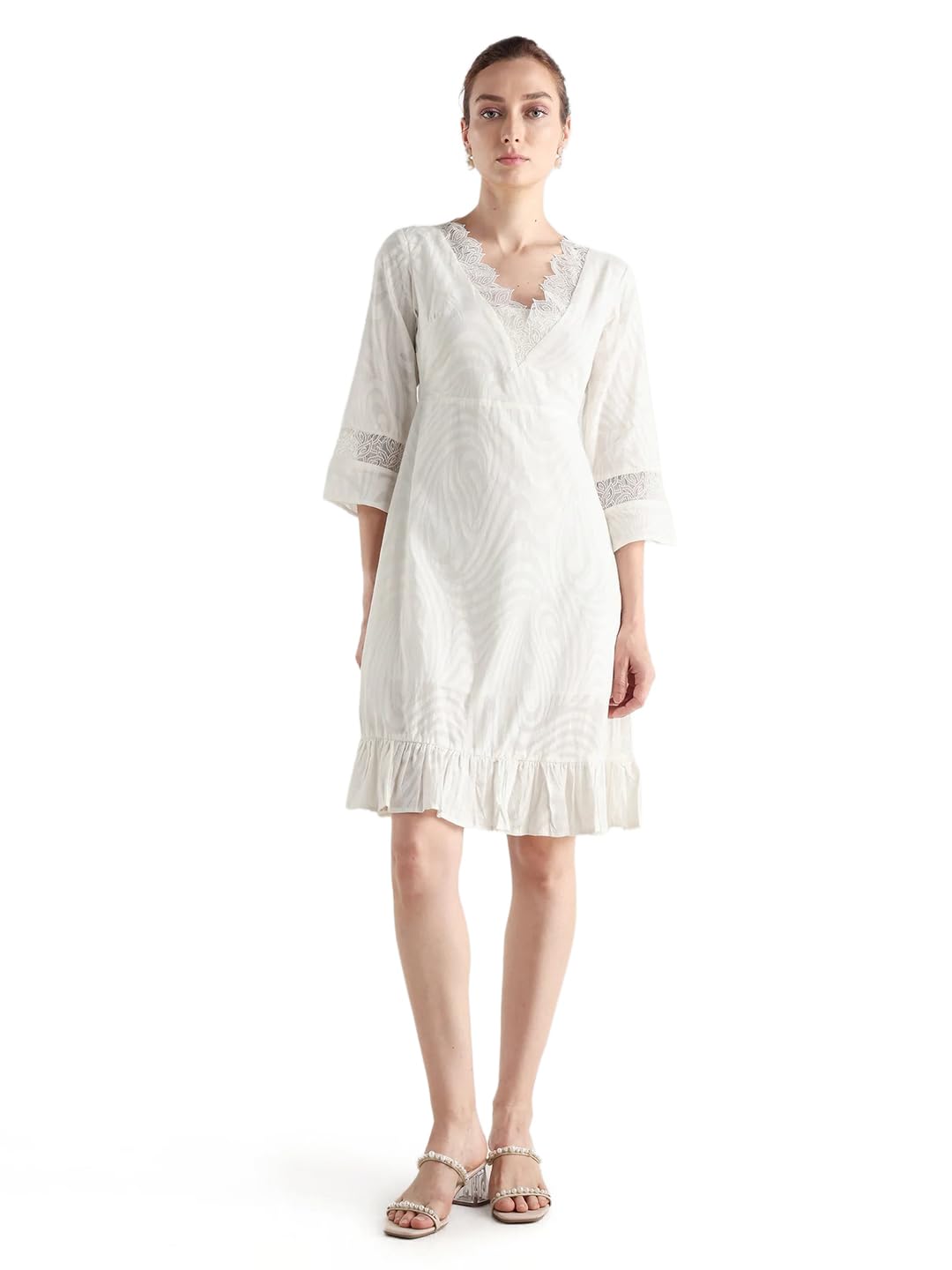FIT and Flare Plain Knee Length Dress-image-20