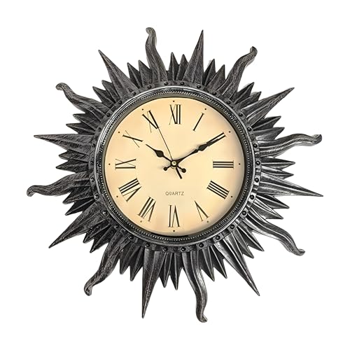 ICE Armor 18" H Metallic Gray Ornate Sunburst Roman Numeral