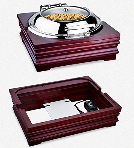 Stövchen - Speisewärmer, Buffetwärmer Elektrisch Warmhaltebehälter Essen Warmhalteplatte Chafing Dish Edelstahl, Hält… – Bild 3