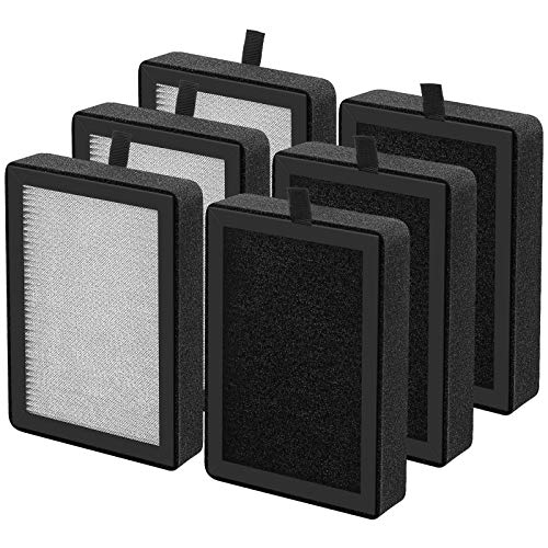 Image of LV-H128 Replacement Filter for LEVOIT LV-H128 Air Purifier, 6 Pack | for PUURVSAS (HM669A) / ROVACS (RV60) Air Purifiers, 3-IN-1 Filter with Activated Carbon for Smoke, Dust, LV-H128-RF