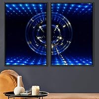 2 Piece Framed Canvas Wall Art Abstract Colorful Art Lights Canvas Prints Home Artwork Decoration for Living Room,Bedroom - 16