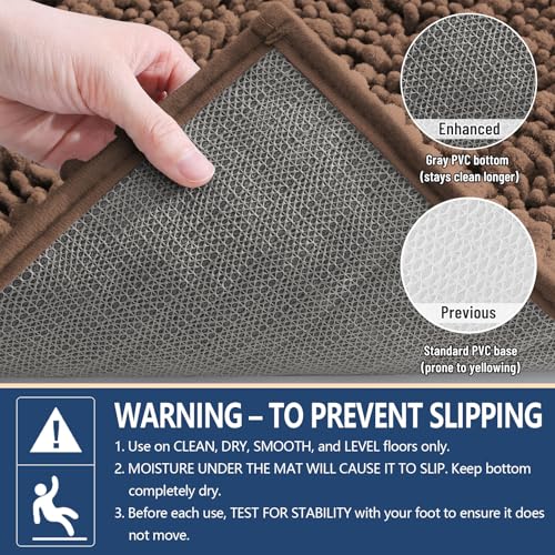 Image of Arotive Luxury Bathroom Rugs 36x24, Extra Soft Thick Absorbent Shaggy Chenille Bath Rugs, Machine Wash Dry, Bath Mats for Bathroom Floor, Tub and Shower, Home Decor Accessories, Mocha