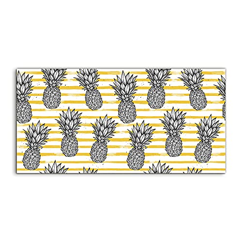 Murale photo art 100x50cm Pineapple Abstraction fruit image sur verre trempé