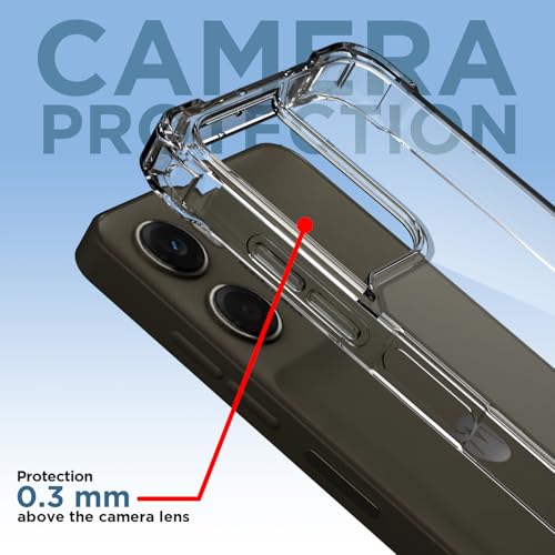 Image of Amazon Basics Back Cover for Motorola Moto G06 Power PC + TPU Clear Transparent Raised Edges Shockproof Protective Phone Bumper Case (Transparent)