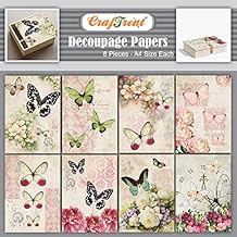 ورق فك الأزهار CrafTreat للأثاث - زهور زخرفية 2 -حجم A4 8.3 &times; 11.7 بوصة 8 قطع