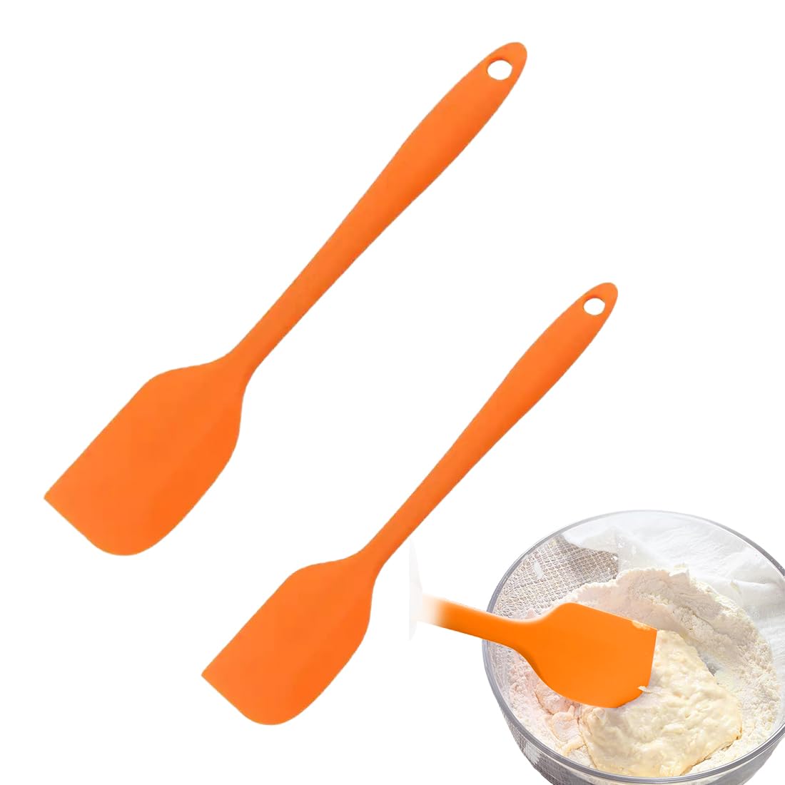 2 Pezzi Spatola Silicone, Marisa da Cucina, Leccapentole Silicone, Spatole in Silicone da Cucina Utensili Cucchiaio, Spatola per Dolci, per Cottura e Miscelazione, Resistenti al Calore