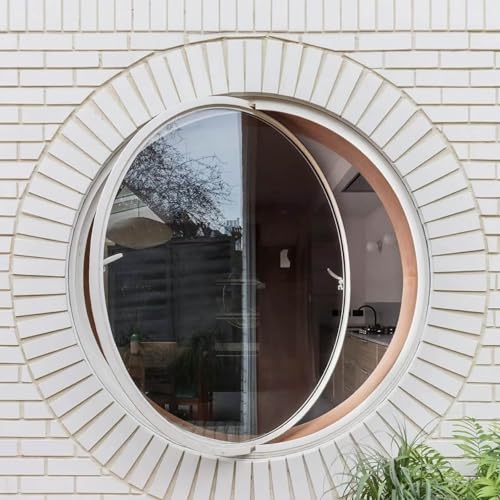 TWHZSAI Ventanas Redondas de Vidrio giratorias - Ventanas metálicas de Repuesto de Montaje Empotrado de 40, 50, 60, 70, 80 y 100 cm de diámetro - Ventanas de ventilación giratorias de 360° para Uso