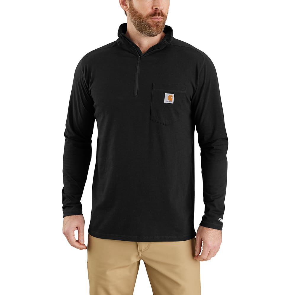 Carhartt mens Force Relaxed Fit Midweight Long-sleeve Quarter-zip Mock-neck T-shirt Force Relaxed Fit Midweight Long-sleeve Quarter-zip Mock-neck T-shirt