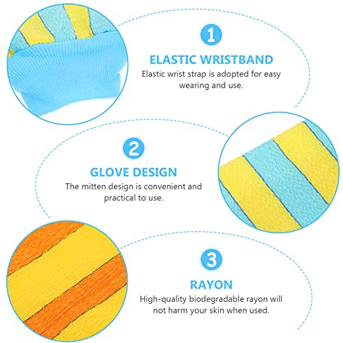 FOMIYES 4 pçs luvas de banho macias toalhas de banho luvas de banho esfregador de corpo banho, massa