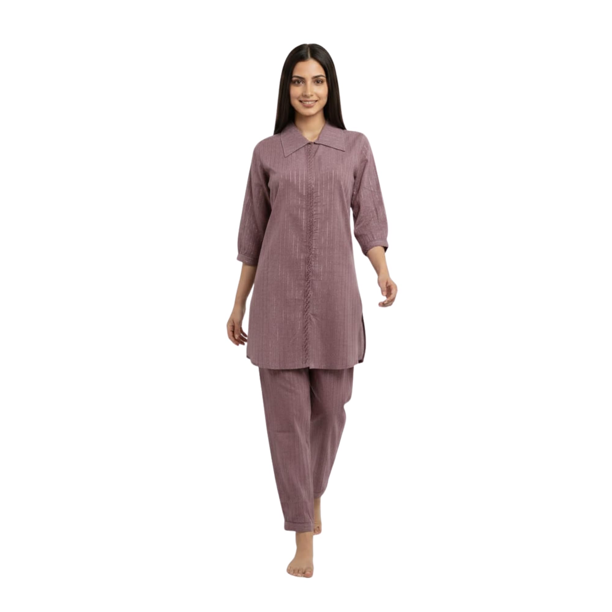 Womens Cotton Co-Ord Set for Casual Everyday Comfort, Onion, 2XL-picture-15