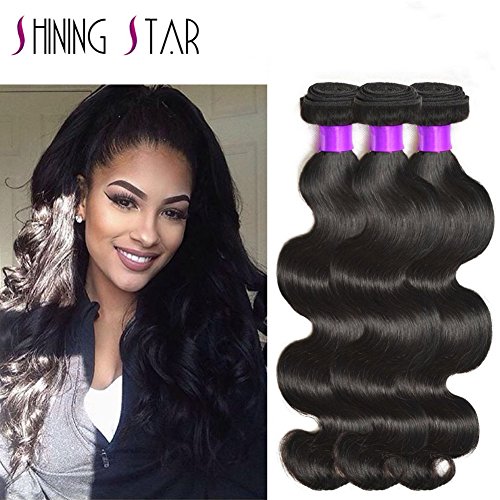 Shining Star Hair Peruvian Virgin Hair 3 Bundles Unprocessed Body Wave 100% Human Hair Extensions Natural Color (10"12"14")