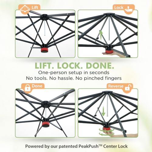 Image of EAGLE PEAK 6x6 Pop Up Walk in Greenhouse, Easy Setup, Gable Roof, Green