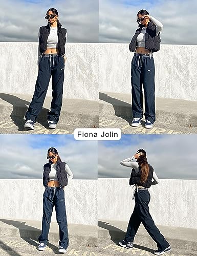 Fiona Jolin Women's Cropped Puffer Vest Winter Zip Up Stand Collar Lightweight Puffy Vest Padded Coat Outerwear2