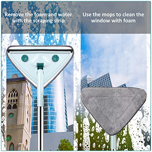 82 Inch Wall Mop With Long Handle,Baseboard Cleaner Tool With Handle,Triangle Mop Microfiber Wall Cleaner,Wall And Floor Cleaning Mop,Adjustable Extension Pole With 2 Removable Washable Mop Pads #TOP3