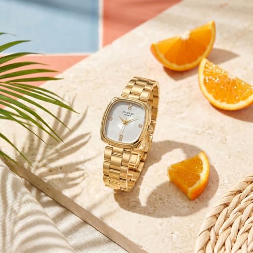 Image of Sonata Poze 9 with Quartz Analog White Dial IPG Strap Watch for Women - SP80181YM01W