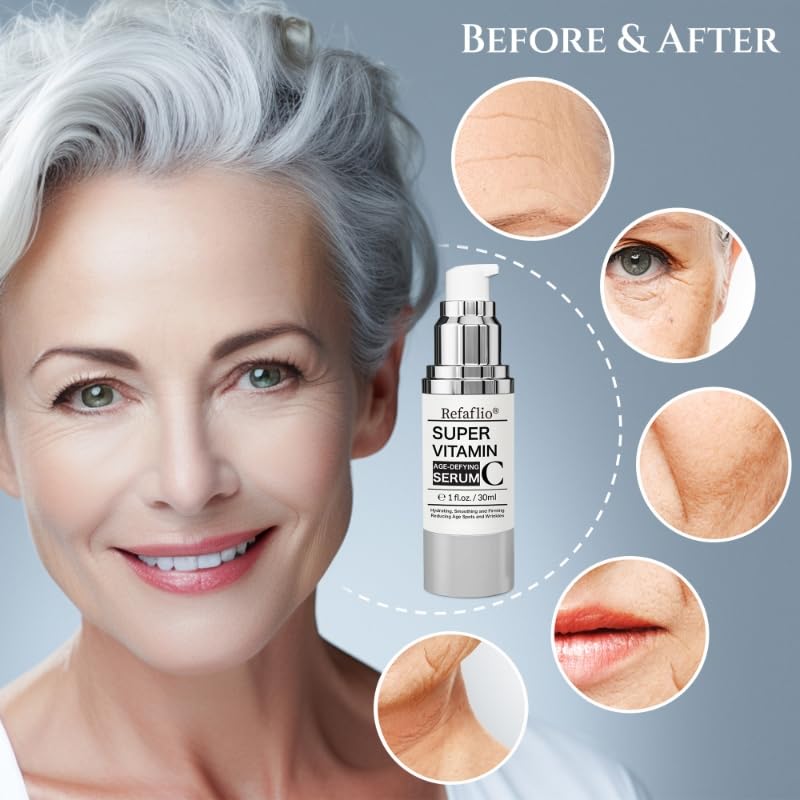 Super Vitamin C Serum for Women over 70, Wrinkle Cream for Face, Anti Aging Cream, Hydrates, Softens, Lifts and Firms Super Vitamin C Serum (30ml, Orange) - Image 6