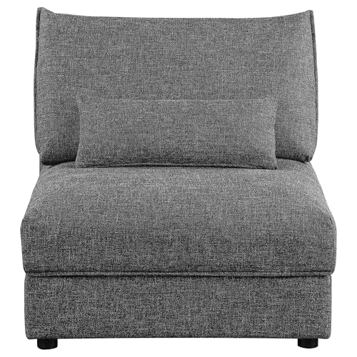 Sillón sin brazos moderno color negro miniatura 4