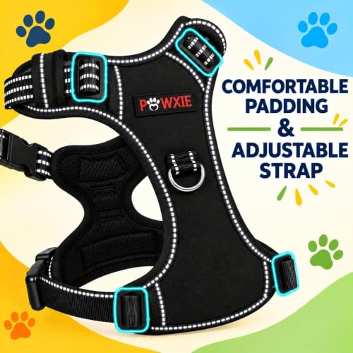 Image of No Pull Dog Chest Belt Harness, Comfortable & Adjustable Size | for 14-23 Kg Pet (Black, Medium)