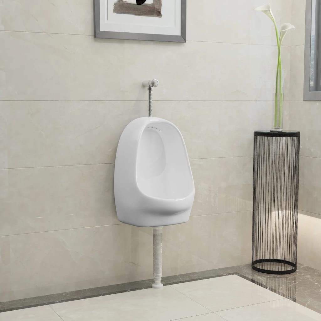 Urinario de pared con válvula de descarga de cerámica blanca para baño LH689341