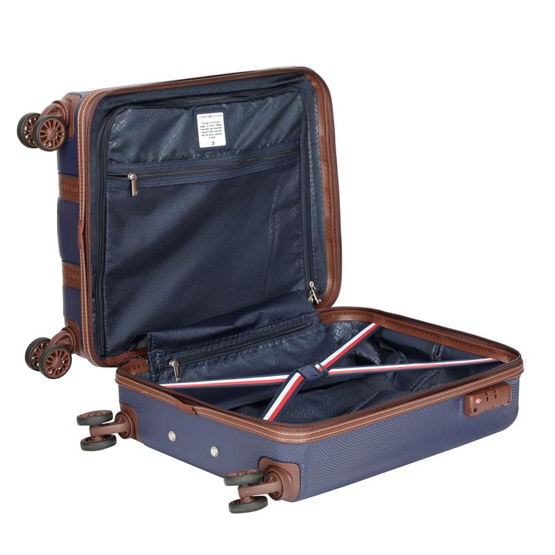 Image of TOMMY HILFIGER Medium Hard Luggage Graphite X - Navy | Check-in Trolley Bag with TSA Lock | 360 Spinner Double Wheels | Telescopic Handle | PC Shell Suitcase | 68.5cm | 86L Capacity