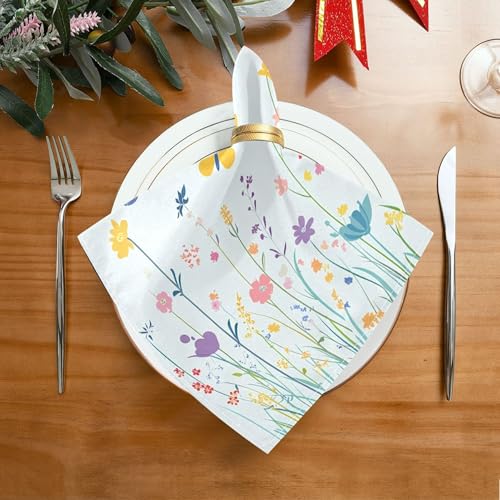 Servilletas de Tela Burbuja Colorful Spring Flowers x6 miniatura 4